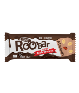 Roobar Almond & Protein bar covered with chocolate, organic, Roobar, 40g
