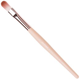 A large, fluffy concealer brush with a long, wooden handle for precise application and blending of concealer products.