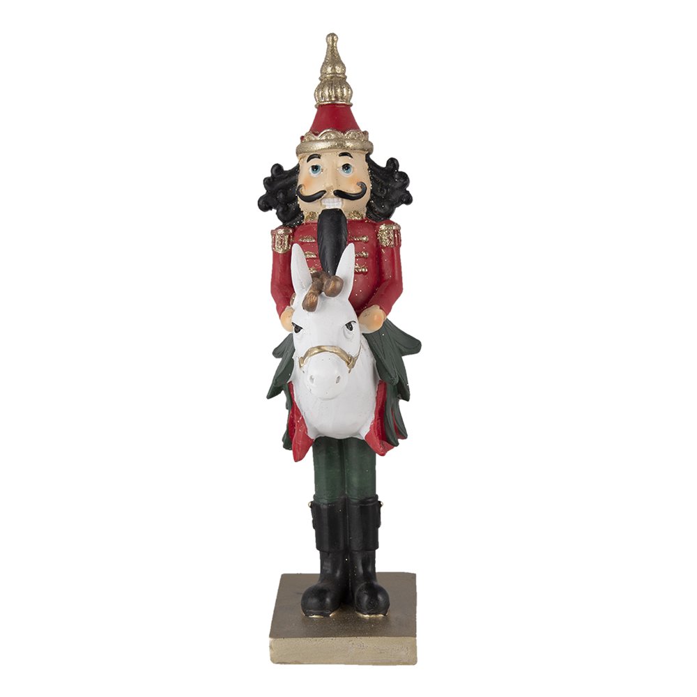 Beeld Notenkraker 25 cm Rood Groen Kunststof Kerstdecoratie