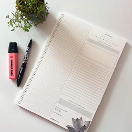 Prikkelarme A4 dagplanner 'Lotus' schrijfblok