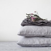 Light Grey Linen Pillowcase