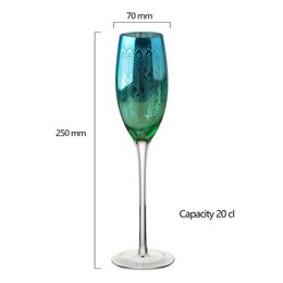 Set of 2 Champagne Flutes - Peacock