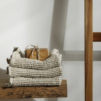 Waffled linen bathroom towel / Mini
