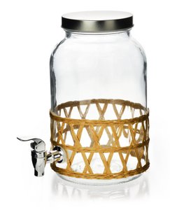 MODERN KITCHEN Glass jar with faucet3.5L in a braided sleeve 11.4x16x25.6cm