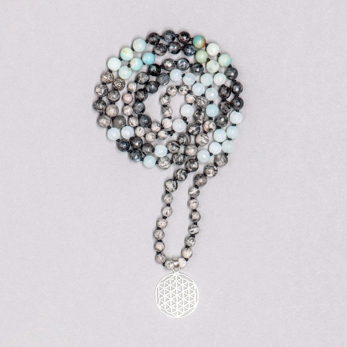 Flower of Life Gemstone Mala