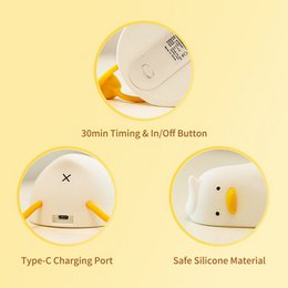Luce notturna Lie In Peace Duck con 3 posizioni e timer da 30 minuti