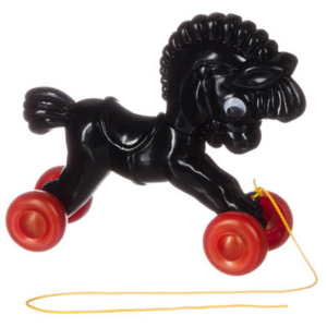 Kunststoff-Ziehpferd schwarz 30 cm.