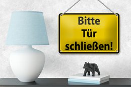 Tin sign warning sign 18x12cm Please close door decoration
