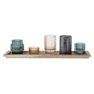 Sanga dienblad met votief, blauw, glas