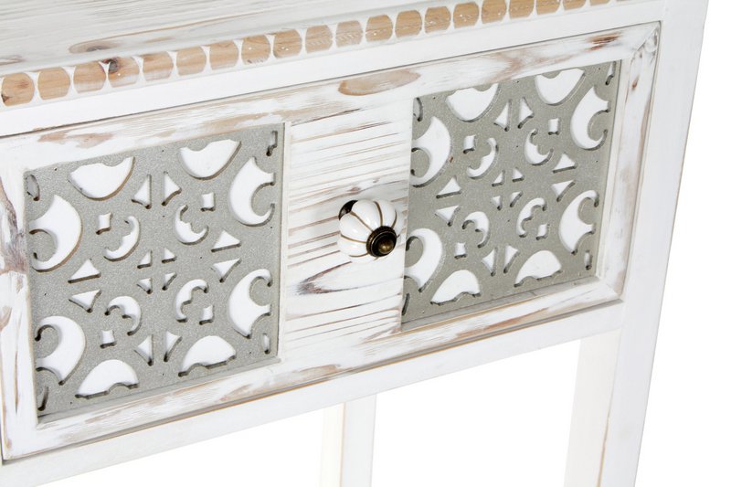 CONSOLA MADERA 81X36X85 DECAPE BLANCO MB181005