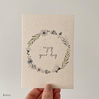greeting card - cosmos wreath