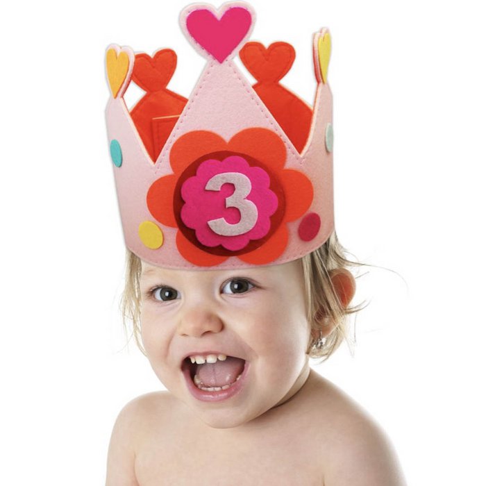 Couronne d'anniversaire - Chapeau de fête rose - Couronne en feutre - Fille  - Bébé Vente en gros en ligne