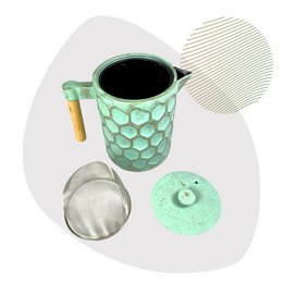 Kabo støbejern tekande, kaffekande 1,2l mintguld