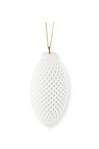 Christmas Ornament Porcelain 3D Print Waffle 6.5x14cm