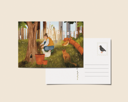 “April” – A6 Geïllustreerde Kaart | 350gsm Tintoretto Gesso