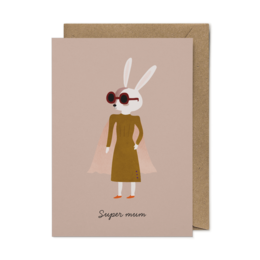 Eco-conscious greeting card featuring a simple illustration of a woman with a flower in her hair. The card is suitable for Mother's Day or any occasion to celebrate a special woman.