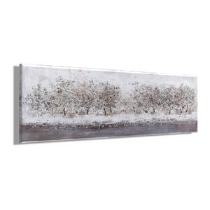 Oil painting handmade TREES 40x120 cm mural art decoration modern