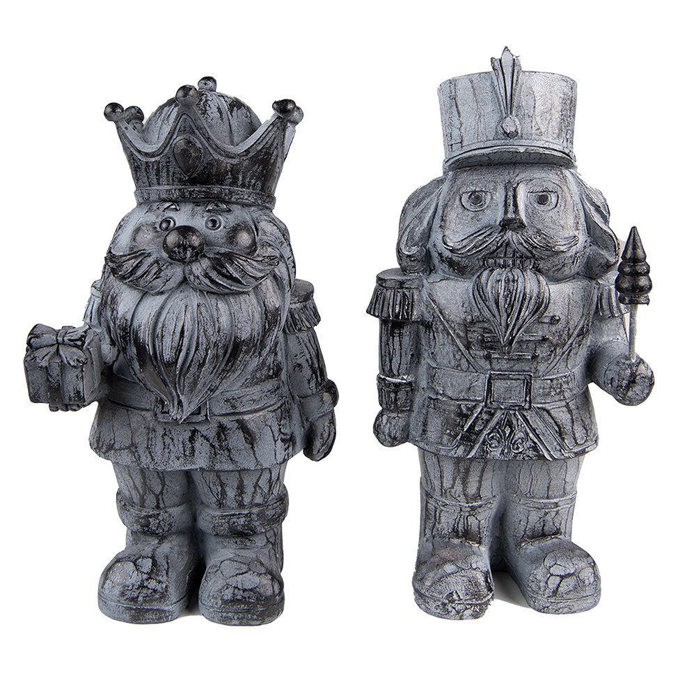Beeld Notenkraker 21 cm Grijs Kunststof Kerstdecoratie