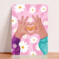 Card Mother's Day hands make heart mama mother grandma postcard