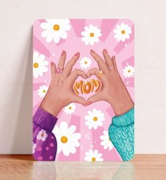 Colorful birthday card with roller skates, flowers, and a festive message. The card features a vibrant, floral design with pink roller skates, flowers, and a cheerful "Wishing you a fantastic year!" message.