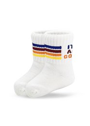 "3 pairs of soft, comfortable kids' socks in various sizes from 0-4 years. Featuring a classic ribbed design in a neutral gray color."