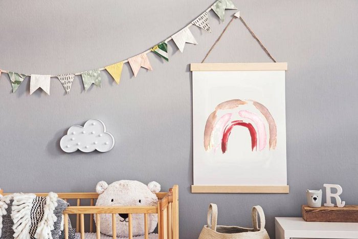 Regenboog Kinderkamer Poster Bruin Roze Rood