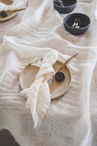 Gauze Linen Raw Edge Napkins Set of 2 In Various Colors