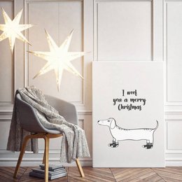 Juleplakat Jeg bejler dig en glædelig jul - juledekoration - Sort og hvid