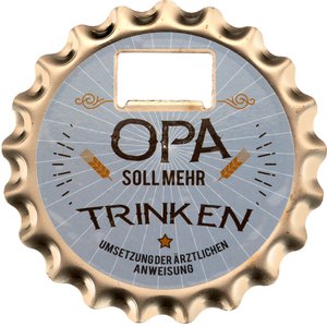 VE Bieropener/onderzetter met magneet - Opa moet meer drinken