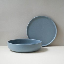 Talerz/pokrywka 22 cm - fiord niebieski mat