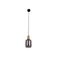 1-pendelende lamp "fumo", hanglamp gemaakt van metaal en glas in zwart, met E14-aansluiting, voor eetkamer, woonkamer, gang of kantoor, hangende lamp 150 x 20 cm