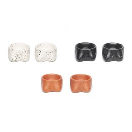 CONFEZIONE DA 2 PORTACANDELA TITS TERRACOTTA MISURA PICCOLA HF