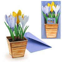 3D flower card crocuses