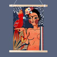Frida Kahlo - portrait with parrot