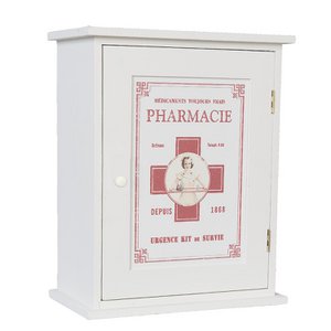 Medicijnkastje Wit, Hout 24x13x30 cm