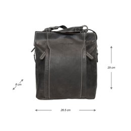 Rucksack Leder oder Umhängetasche Leder in 3 Farben - Rucksack Leder Anti-Diebstahl - Erweiterbar mit 2 seitlichen Reißverschlüssen