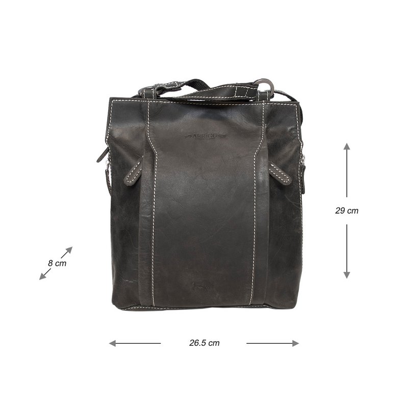 Rucksack Leder oder Umhängetasche Leder in 3 Farben - Rucksack Leder Anti-Diebstahl - Erweiterbar mit 2 seitlichen Reißverschlüssen