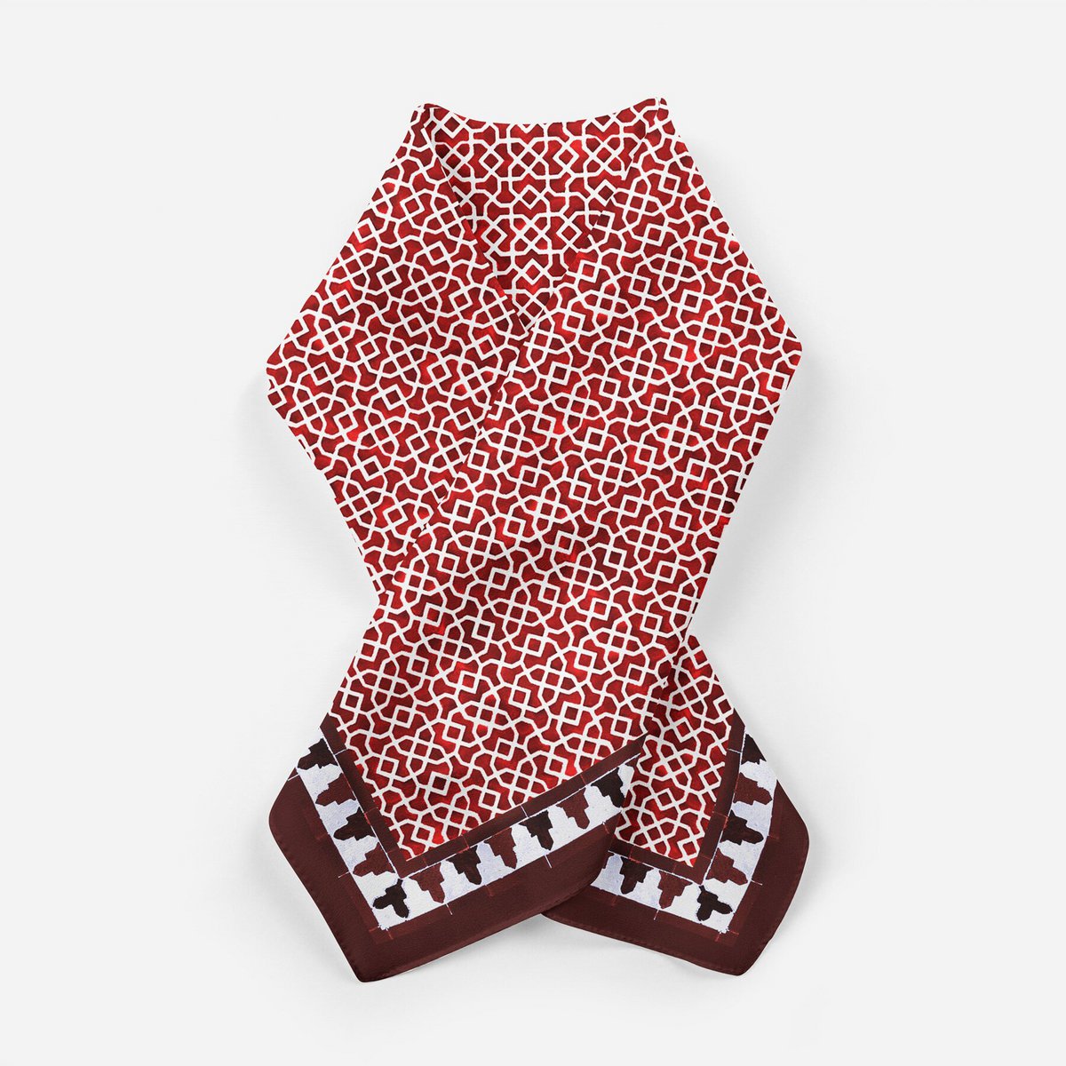 Red Square Scarf 100% Silk