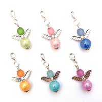 Guardian angel "Xenia" keychain, 6-series set, silver-colored