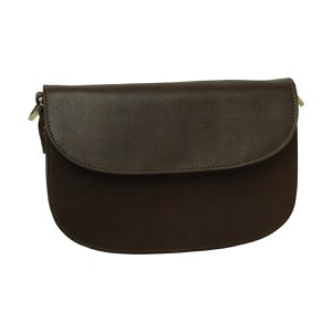 Two-sided shoulder bag in full-grain calfskin -Dark Brown