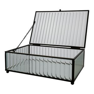 Santorini Box - Clear, Glass/Metal, 20x13x7 cm