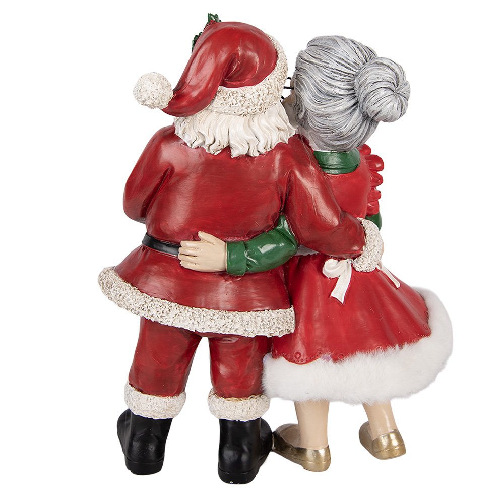 Kerstdecoratie Beeld Kerstvrouw 20x12x26 cm Rood Kunststof Beeld