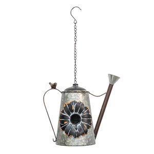 Birdhouse watering can 37x21x30/63 cm gray metal birdhouse hanging