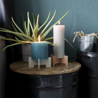 Rocket (kaarsen) standaard - 130x60mm - beige / licht grijs