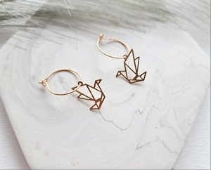 Earrings - MINImalism - Bird - gold