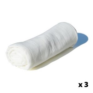 Medium size white bamboo gauze - 3 units