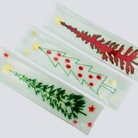 Xmas U Shape Long set of 3 42x11 Green, Red & White Xmas Trees Set of 3