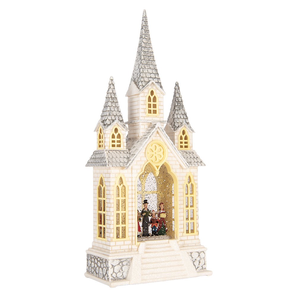 Kerstdecoratie met LED-verlichting en muziek 17x10x41 cm / 3xAA Beige Kunststof