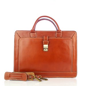 Florence Artegiani. Paratico Briefcase Unisex. Genuine Cowhide Leather
