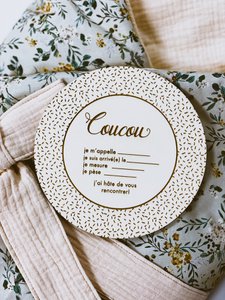 Confetti Wooden Birth Announcement